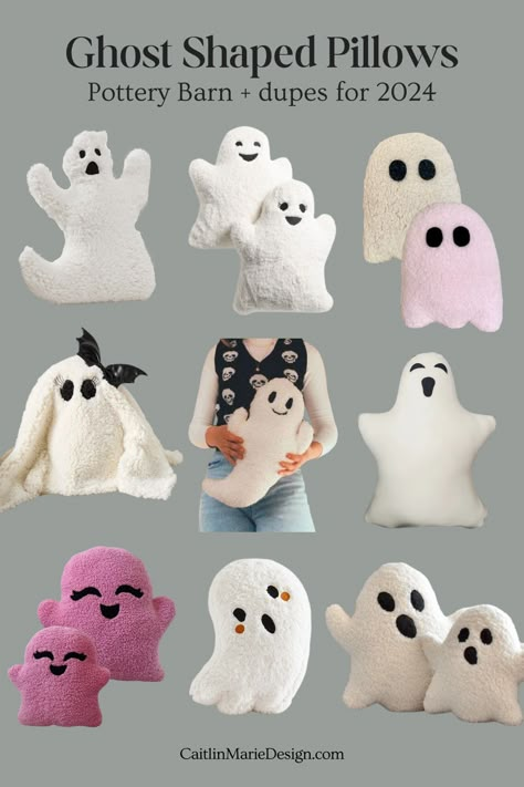 Halloween Pillow Patterns Sewing, Halloween Diy Sewing Ideas, Ghost Pillow Pattern, Pumpkin Pillow Diy, Ghost Pillow Diy, Halloween Pillows Diy, Cozy Halloween Decor, Fall Pillows Diy, Sewing Pillows Ideas