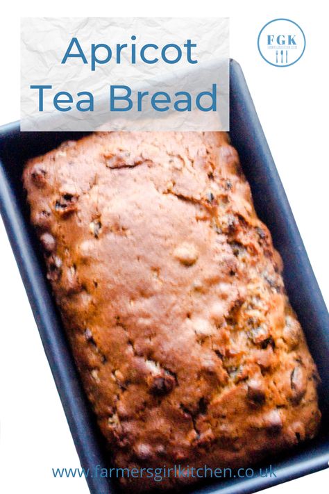 Apricot Tea Bread is a traditional teabread and one of my all-time cake tin favourites. It is sweet and moist and delicious, it even gets better if you can bear to keep it for a day or two #apricot #teabread #cake #easy #recipe Tea Bread Recipes, Apricot Baking, Apricot Bread Recipe, Loaf Tin Recipes, Sweet Sauce Recipes, Tea Breads, Cake Easy Recipe, Apricot Tea, Malt Loaf