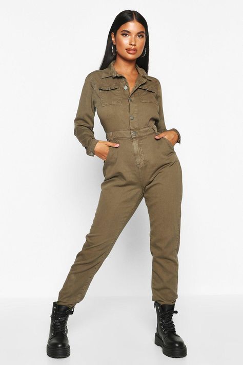 Petite Denim Jumpsuit #AFF, , #AD, #SPONSORED, #Jumpsuit, #Denim, #Petite Denim Jumpsuits For Women, Women Jumpsuit Outfits, Princess Leia Hair, Mechanic Jumpsuit, Denim Jumpsuits, Jumpsuit Outfits, Petite Jumpsuit, Boiler Suit, Green Jumpsuit