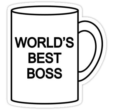 World's Best Boss the office Sticker Best Boss Mug, Office Quotes Funny, The Office Stickers, 2nd Birthday Party For Boys, Home Screen Layout, Office Icon, The Office Show, Worlds Best Boss, Cricut Monogram