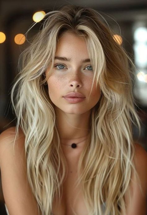 Long Blonde Shaggy Haircuts, Caramel Blonde Hair, Blonde Hair And Blue Eyes, Blonde Hair Looks, Hair 2024, Long Blonde, Summer Hair Color, Hair Color Balayage, Long Blonde Hair