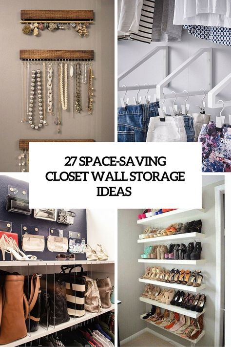 Maximum Closet Space, Wasted Space Ideas, Closet Wall Storage, Organizing Wall, Closet Wall Organizer, Wall Storage Ideas, Space Saving Closet, Diy Space Saving, Closet Wall