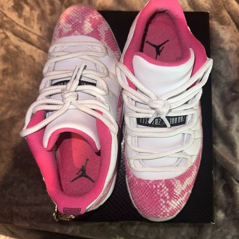 Women’s Jordan 11 Retro Low Pink Snakeskin (2019) Pink Snakeskin Jordans Outfit, Pink 11s, Jordan Retro 11, Jordan 11 Low, Jordan Outfit, Trendy Shoes Sneakers, Retro 11, Jordan 11 Retro Low, Jordan 11 Retro