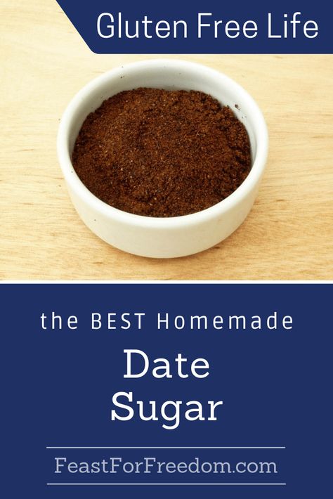 A recipe for date sugar you make yourself. Date sugar is actually just roasted or dehydrated ground dates. This gluten free sweetener makes a good choice for recipes where it doesn't need to dissolve. Click to learn how to make it yourself. #glutenfreerecipes #glutenfree #recipes #sweetener #grainfree How To Make Date Sugar, Date Sugar Recipes, Cinnamon Sugar Popcorn, Cinnamon Sugar Recipes, Date Sugar, Homemade Ingredients, Diy Mixes, Sugar Recipes, Dairy Free Eggs