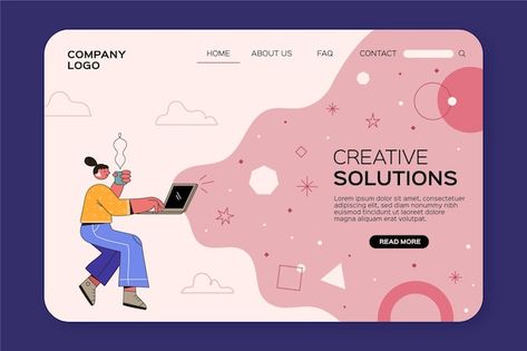 Testimonial Graphic, Flat Design Website, Website Design Trends, Webpage Template, Free Website Templates, Free Vector Illustration, Landing Page Template, Simple Website, Website Designing