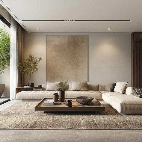 Minimalist Interior Design Living Room, Neutral Interior Design, Minimal Living Room, Minimalist Living Room Design, Japandi Living, Minimal Interior Design, Beige Living Rooms, Neutral Interiors, Living Room Design Decor