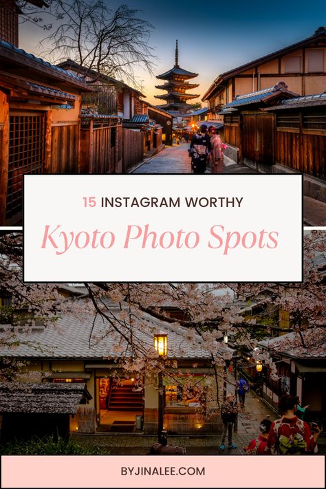 Capture the beauty of Kyoto during spring with our ultimate Kyoto Instagram Guide. From famous cherry blossom spots to stunning temples and traditional gardens, this guide will take your photography skills to the next level. Plan your dream trip to Kyoto, Japan and explore the best spots for capturing breathtaking shots. Don't miss out on these must-visit locations for the perfect spring photography! Click to get inspired and start planning your trip to Kyoto now. Kyoto Japan Instagram, Kyoto Instagram Pictures, Kyoto Japan Photography, Photo Japon, Kyoto Photography, Cherry Blossom Japan, Most Instagrammable Places, Instagram Guide, Japan Photography