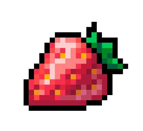 Pixel Strawberry, Scene Kid Art, Hama Art, Desktop Icons, Easy Pixel Art, 8bit Art, Cool Pixel Art, Pixel Drawing, Pixel Art Grid