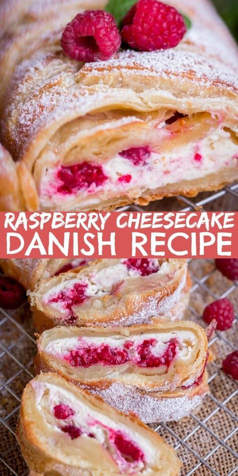 Cheesecake Danish, Puff Pastry Braid, Cupcakes Stuffed, Pastry Braid, Puff Pastry Recipes Dessert, Raspberry Dessert, Pastries Recipes Dessert, Puff Pastry Recipe, Danish Recipe