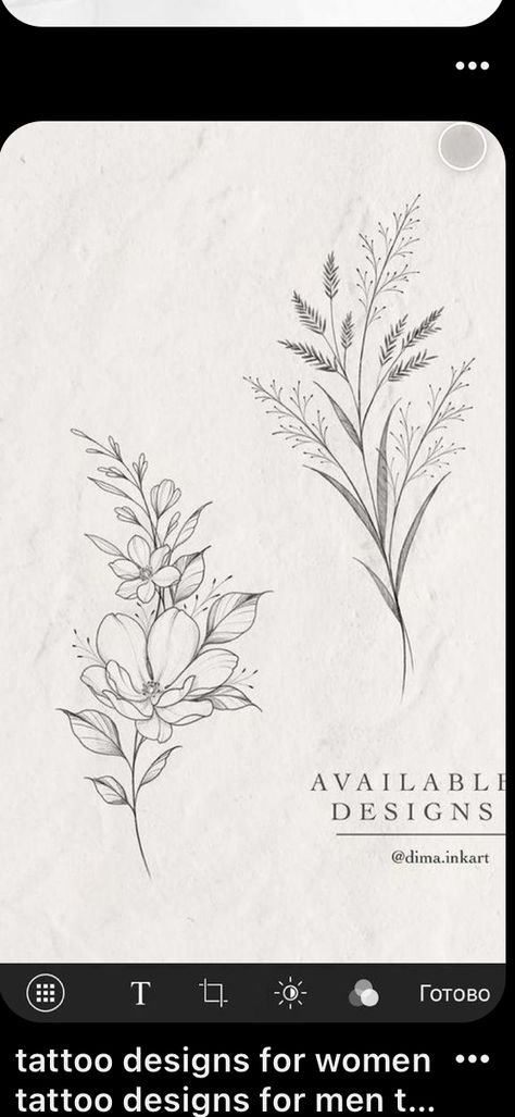 Add On Flower Tattoo, Greenery Tattoo Design, Whimsical Botanical Tattoo, Fine Line Flowers Tattoo, Leave Tattoo Design, Fine Line Flower Drawings, Line Art Tattoos Flower, Floral Leaf Tattoo, Fine Line Tattoo Flowers