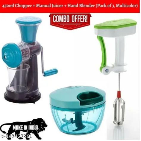 Vishwas Combo of 450ml Vegetable And Fruit Chopper | Manual Hand Juicer for Fruits and Vegetables with Steel Handle | Power Free Non-Electric Manual Hand Blender Beater High Speed Operation (Pack Of 3, Multicolor) Price=599/-ONLY💳 COD ONLY AVAILABLE📥 Dm for more info📩 For Purchase Contact on WhatsApp link in bio📥 Or Click on View Product and Place Order👍 Body Material : Plastic Blade Material : Stainless Steel Ideal For : Fruits And Vegetables Product Breadth : 12 Cm Product Height : 15... Hand Juicer, Hand Blender, Steel Handle, Juicer, Fruits And Vegetables, Chopper, Electricity, Fruit