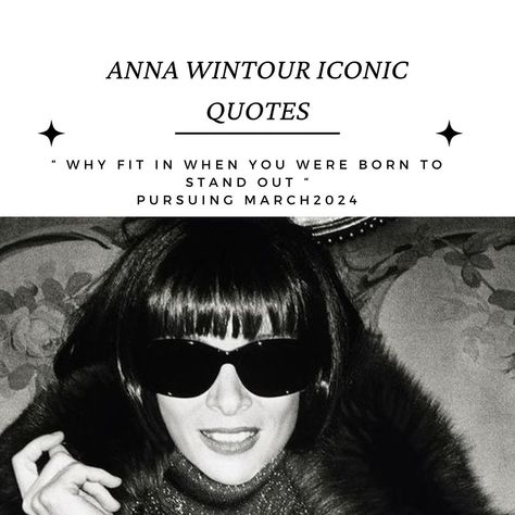 Anna Wintour, editor-in-chief of American Vogue and the chief content officer of Condé Nast, is widely regarded as the most influential figure in fashion. American Vogue reaches over 12 million readers in print and an average of 1.2 million monthly visitors online. #healthylifestyle#thatgirl #itgirl #ootd #aestheticoutfit #outfitinspo #oldmoney #luxurylifestyle #homedecore #architecture #design #healthyfood #healthyrecipe #itgirl #2023 #2024 #fashion #chicstyle #chic #eleganthome Editor In Chief Aesthetic, Vogue Editor In Chief, American Vogue, Anna Wintour, Conde Nast, 2024 Fashion, 2023 2024, Old Money, Luxury Lifestyle