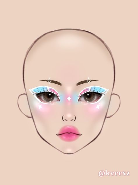 Steven Universe Inspired Makeup, Trans Makeup Looks, Pride Makeup Trans, Trans Eyeshadow, Trans Flag Makeup, Trans Pride Makeup, Pride Flag Makeup, Trans Makeup, Makeup Charts