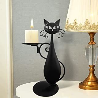 Cat Candle Holder, Black Cat Decor, Cat Candle, Metal Cat, Candle Base, Home Handmade, Candle Light Dinner, Flameless Candles, Candle Light