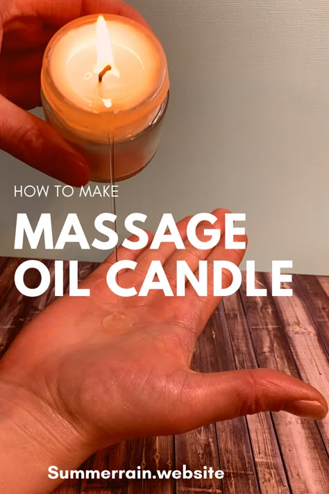 Diy Body Massage Candle, Massage Lotion Recipe, Body Serum Candle Recipe, How To Make Massage Candles, Massage Oil Candle Recipe, Candle Massage Oil, How To Make Massage Oil, Body Oil Candle Recipe, Lotion Candles Diy