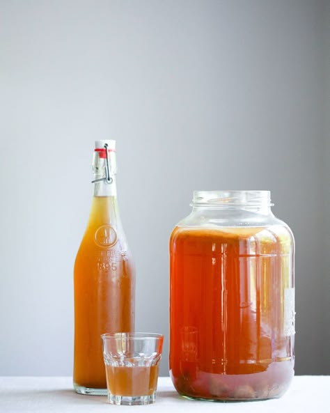 Kombucha Recipe – A Couple Cooks A Couple Cooks, Homemade Kombucha, Kombucha Recipe, Health Benefits Of Ginger, Couple Cooking, Hydrating Drinks, Infused Water Recipes, Fermented Drink, Water Recipes