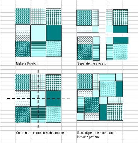 Quilting Tricks, Colourful Quilts, Quilting Hacks, Colchas Quilting, Quilting Methods, Medium Purse, Quilt Blocks Easy, Diy Sy, 9 Patch Quilt