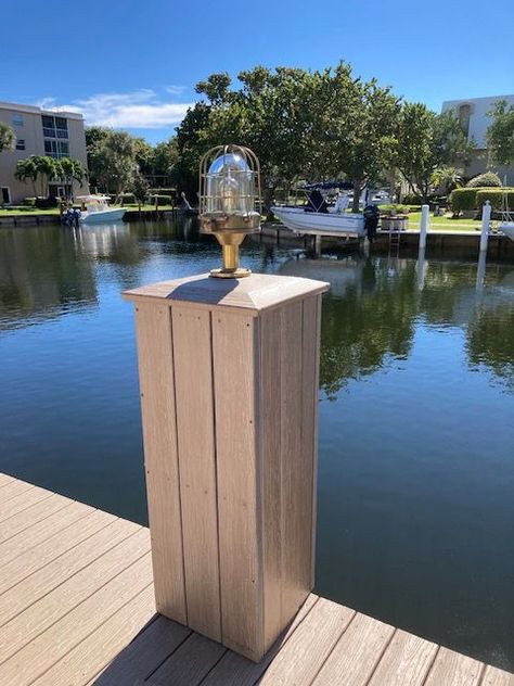 Dock Lighting, Nautical Lighting, Waterfront Property, Construction Design, Water Spray, Post Lights, Outdoor Area, Vintage Brass, Lake House