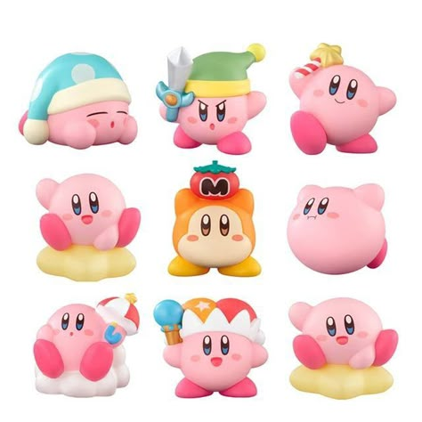 Kirby Clay Figures, Kirby Gifts, Kirby Figurine, Clay Anime Figures, Kirby Toys, Kirby Figures, Clay Kirby, Cute Anime Figures, Kirby Friends