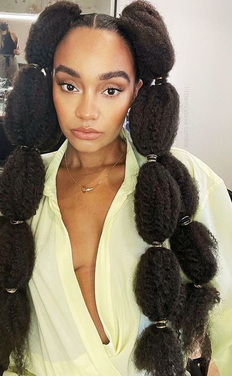 Hairstyles Curly Natural Hair, Black Hairstyles Curly, Ponytail Pigtails, Curly Natural Hair, Natural Hair Cuts, Bubble Ponytail, Leigh Anne, Leigh Anne Pinnock, Pigtail Braids