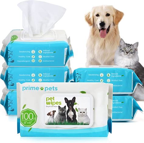 Amazon.com: Dog Grooming Wipes, 600 Count 6x8Inch Deodorizing Wipes for Dogs & Cats, 100% Fragrance Free, Natural Pet Wipes for Cleaning Faces Bums Eyes Ears Paws Teeth, Dog Wipes Dog Wipes, Katt Grejer, Pet Wipes, Cat Health Care, Cat Bath, Dog Cleaning, Muddy Paws, Pet Cleaning, Deodorizing