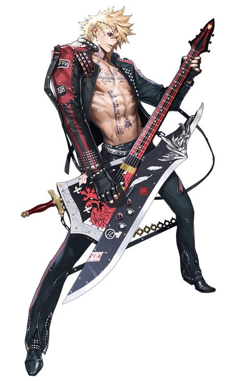 Elcid, Rockstar Skin from Chaos Heroes Online Chaos Online, Rock Star Outfit, Character Design Cartoon, Cyberpunk Character, Game Character Design, Arte Fantasy, 판타지 아트, Character Design Male, 영감을 주는 캐릭터