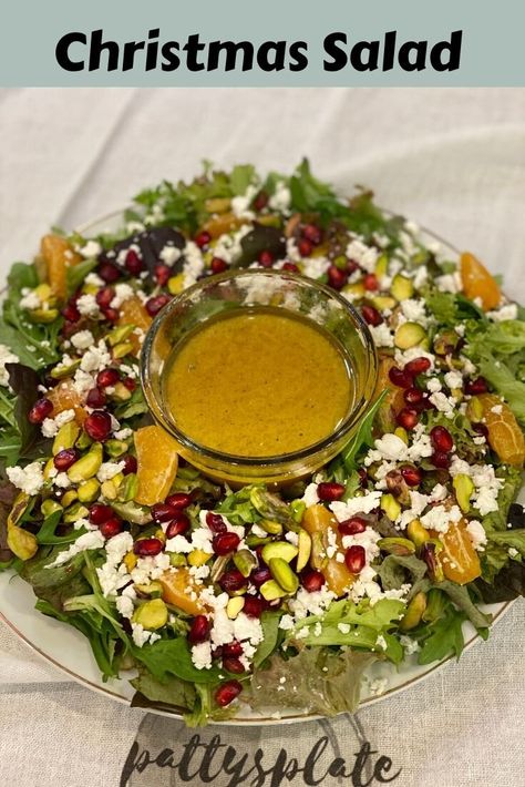 Salad Recipes Christmas, Goat Cheese Pomegranate, Christmas Salad Recipes, Spring Mix Salad, Christmas Salad, Orange Vinaigrette, Holiday Salads, Christmas Salads, Fresh Salad Recipes