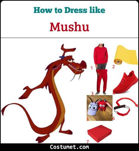 Mulan Family Costume, Mulan And Mushu Costume, Mulan Costume Diy, Cosplay Mulan, Mooshu Mulan, Mulan Disneybound, Mulan Mushu, Sibling Costume, Red Sweatpants