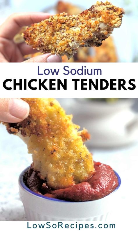 Low Sodium Chicken Tenders, Low Sodium Chicken Breast Recipes, Low Sodium Diet Plan, Low Sodium Desserts, Easy Low Sodium Recipes, Chicken Breast Tenders, Low Sodium Recipes Heart, Low Fat Chicken Recipes, Salt Free Recipes