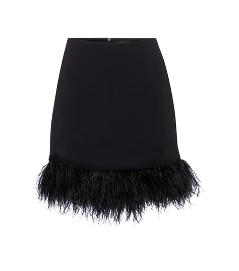 One of my favourite designer pieces #mytheresa Black Miniskirt, Fashion Terms, Fashion Design Collection, Designer Pieces, Jumpsuit Elegant, Black Outfits, Luxury Lifestyle Dreams, David Koma, Ostrich Feathers