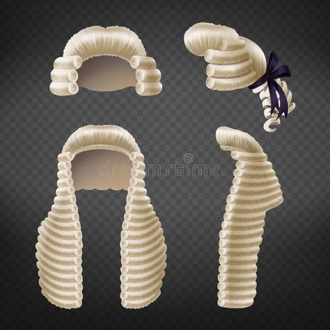 Judge Wig, 1820 Fashion, Disco Fashion, Vintage Cartoon, Black Paper, Hair Art, 3d Illustration, Art Reference Photos, Vector Photo