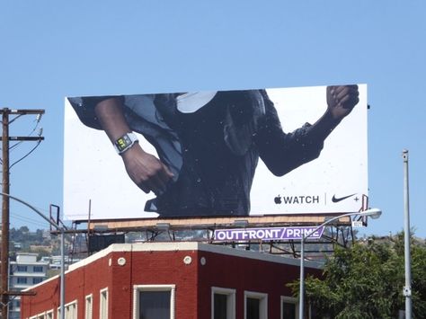 Apple Watch Nike+ billboard Nike Billboard, French Luxury Brands, Apple Watch Nike, Hollywood Boulevard, Sunset Strip, Apple Watch Series 2, Ad Creative, New Bands, Workout Apps