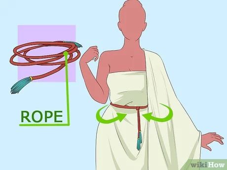 How to Make an Authentic Roman Toga: 14 Steps (with Pictures) Homemade Greek Goddess Costume, Roman Goddess Costume Diy, Roman Toga Woman, Plus Size Toga Costumes Diy, How To Tie A Toga With A Sheet For Women, Greek Toga Aesthetic, How To Tie A Toga With A Sheet, How To Wrap A Toga, Roman Costume Womens