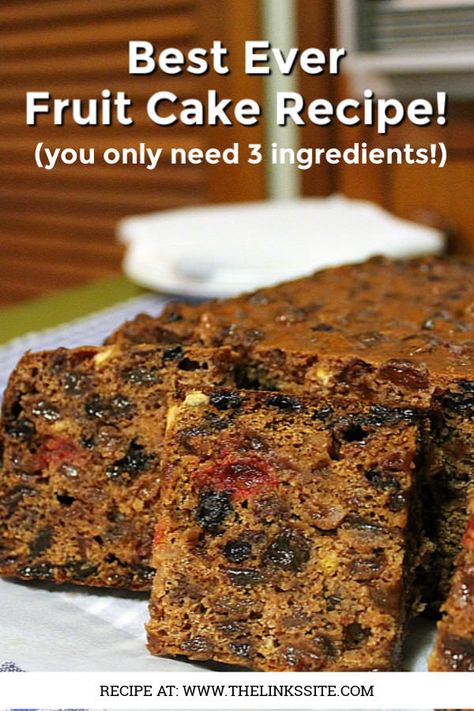 3 Ingredient Fruit Cake, 3 Ingredient Fruit Cake Recipe, Moist Fruit Cake Recipe, Best Fruit Cake Recipe, Fruit Cake Recipe Easy, Boiled Fruit Cake, Fruit Cake Recipe Christmas, Xmas Cakes, Fruit Cake Recipe