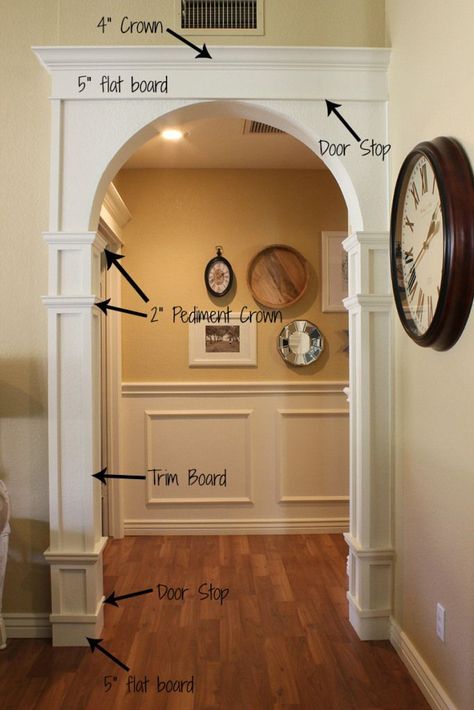 Archway Molding, Archways In Homes, Moulding Ideas, Arch Molding, Trim Ideas, House Trim, Trim Molding, Trim Work, Door Trim