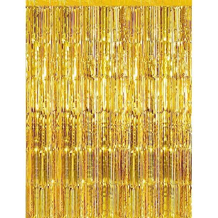 Gold Streamer Backdrop, Streamers Backdrop, Fringe Curtains, Backdrop For Birthday, Streamer Backdrop, Curtain Fringe, Gold Party Decorations, Gold Party, Wedding Engagement