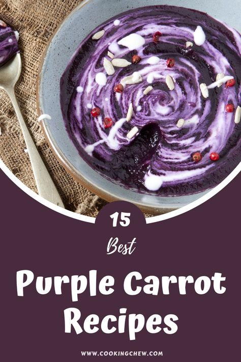 Purple Carrot Soup, Black Carrot Recipe, Purple Carrots Recipe, Purple Carrot Cake, Purple Carrot Recipes Vegans, Purple Carrot Recipe, Purple Carrot Recipes, White Bean Cassoulet Recipe, Carrot Meals