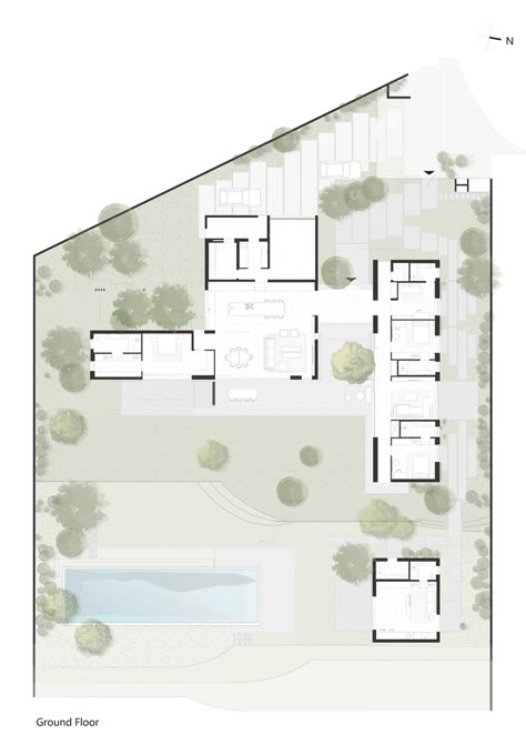 Farm Villa, Landscape House, Landscape Architecture Plan, Villa Plan, House In Nature, Site Plans, Landscape Design Plans, Modern Farmhouse Plans, Luxury Homes Dream Houses