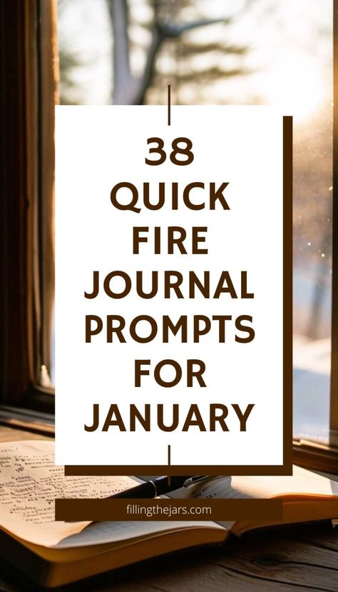 Need a way to make journaling a daily habit without a huge time commitment? This list of 38 quick-fire journal prompts is perfect for January. These quick and easy prompts are designed to ignite your creativity and offer bite-sized journaling opportunities. Quick journaling prompts provide writing inspiration with themes of New Year goals and reflections on the winter season. Get ready to enhance your January daily journaling experience with these dynamic and engaging prompts! Journal Prompts For January, November Journaling, January Journaling, January Journal Prompts, November Writing Prompts, January Writing Prompts, January Writing, Journal Prompts For Adults, Gratitude Prompts