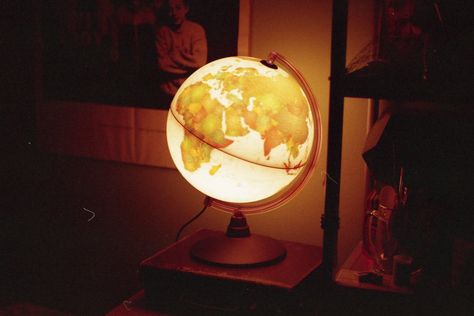 Retro Lights, Spinning Globe, $5 Gift Ideas, Blue Sargent, Globe Lamp, Diy Light, A Night At The Opera, Globe Lamps, Earth Globe