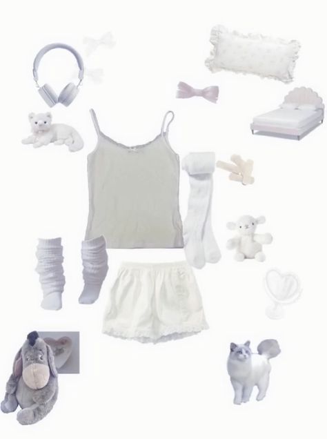 Coquette Outfit Sleep, Sleep Outfit Aesthetic, Sleeping Outfits, Outfits Dr, Sleep Outfit, Sleeping Clothes, At Home Outfits, Sleep Clothes, Outfit Png