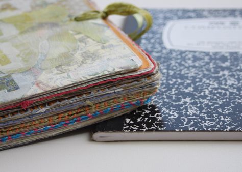 This is awesome - a tutorial on how to turn a composition notebook into an art journal. Folding Origami, Unique Journals, Cool Journals, Composition Book, Composition Notebook, Handmade Books, Crafty Craft, How To Turn, Smash Book