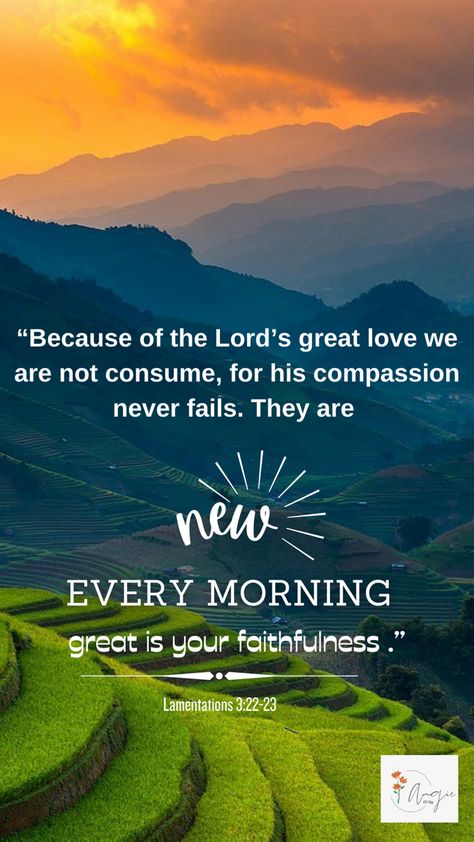 Bible Verses About Life, Lamentations 3 22 23, Great Is Your Faithfulness, Bible Passages, Christian Bible Quotes, Favorite Bible Verses, Inspirational Bible Verses, Christian Bible, Verse Of The Day