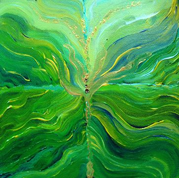 Heart Chakra Painting, Heart Chakra Aesthetic, Heart Chakra Wallpaper, Chakra Painting Ideas, Chakra Vibrations, Heart Chakra Art, Meditative Painting, Healing Paintings, Green Heart Chakra