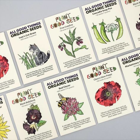 Our seed packaging is featured on the Frere-Jones Type web page as use cases for their Exchange (Plant Good Seed packaging) and Mallory (All Good Things packaging) typefaces. Really proud to be included along with so many other beautiful designs. Plant Seed Packaging, Flower Seed Packaging, Seed Package Design, Seed Packaging Design, Bird Guide, Flower Projects, Plant Bags, Seed Packaging, Coffee Roaster