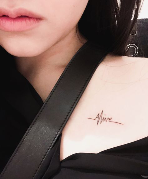 Minimal tattoo Alive Still Alive Tattoo, Alive Tattoo, Free Tattoo, Symbolic Tattoos, Minimal Tattoo, Line Tattoos, Minimalist Tattoo, Body Art Tattoos, Art Work