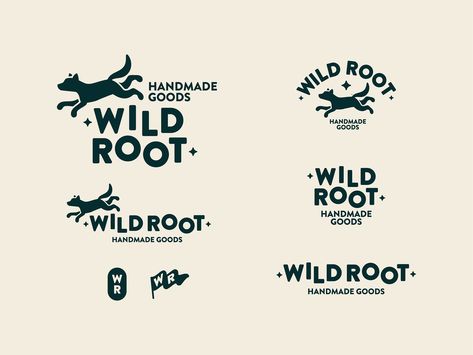 Wild Root Handmade Goods by Scott Minor on Dribbble Folk Art Logo, Rustic Design Graphic, Logo Badge Design, Arts And Crafts Logo, Linocut Logo, Outdoorsy Branding, Print Shop Branding, Nature Logo Inspiration, Fun Logo Design