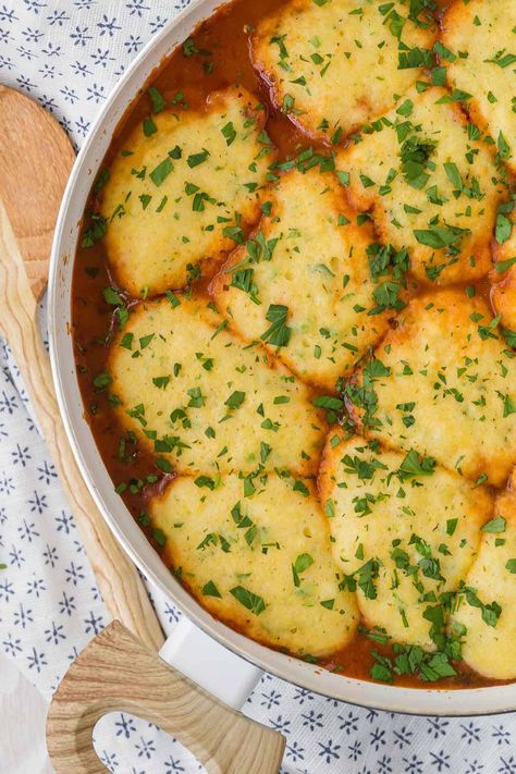 Buttermilk Dumplings, Chicken N Dumplings, Cornmeal Recipes, One Pan Recipe, Cornmeal Dumplings, Dumpling Dough, How To Cook Corn, Pan Recipe, Dumplings For Soup