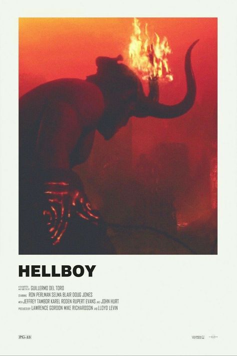 Hellboy Aesthetic, Hellboy Poster, Hellboy 2004, Hellboy Movie, Alt Posters, Doug Jones, Iconic Movie Posters, Mike Mignola, Film Posters Minimalist