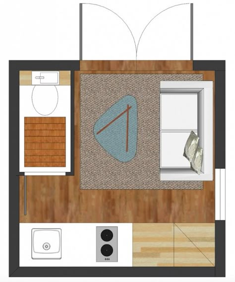 8x8 Tiny House, Micro House Plans, Creative Studio Space, Tub To Shower Conversion, Tiny Studio Apartments, Micro Homes, Tiny House Designs, Cabin Floor Plans, Tiny Cabins